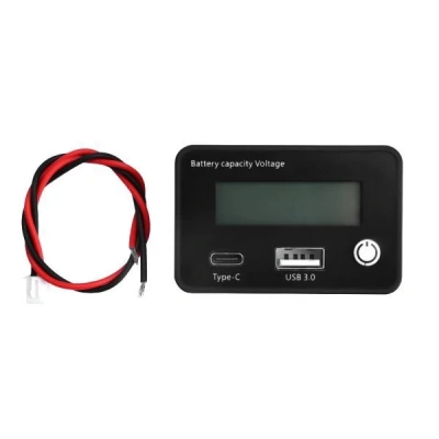 Hızlı Şarjlı LCD Batarya Kapasite / Voltaj Göstergesi 8-30V Lion / LiFePO4 / Akü için