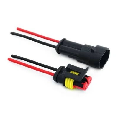Kablolu 2-Pin Su Geçirmez Konnektör Takımı