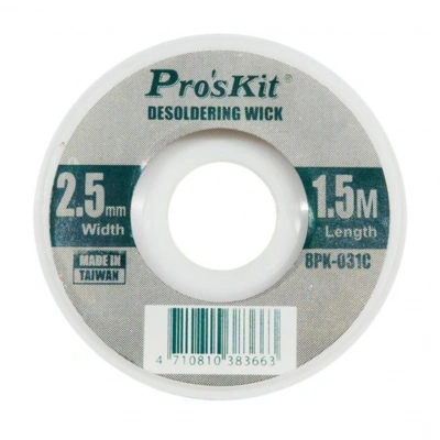 Lehim Temizleme Teli - Proskit - 2.5mm Genişlik - 1.5m Uzunluk