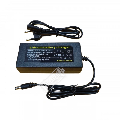 Lityum İyon Şarj Aleti - 6s - 25.2 Volt 2 Amper - DC 2.1 mm Soket