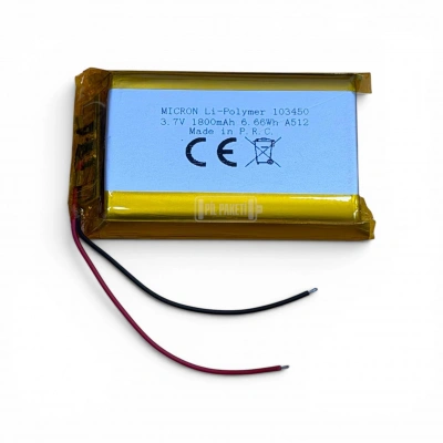 Micron - Polimer Pil - 103450 - 3.7 volt 1800 mAh - Devreli