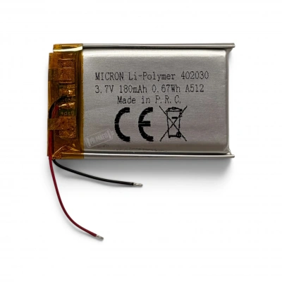 Micron - Polimer Pil - 402030 - 3.7 volt 180 mAh - Devreli