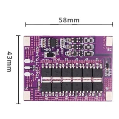 Olt - 3s 40a Lityum İyon Bms - Balanslı - Mor