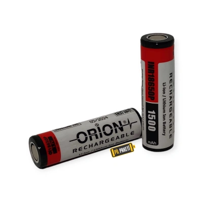 Orion 18650P 3.7 volt 1500 mAh 15c Şarjlı Lion Pil - Min Alım 100