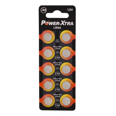 Power-Xtra LR44 Size Alkaline Button Pil - 10 lu Blister
