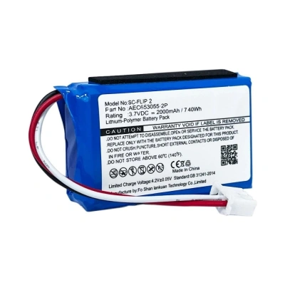 Sertec - JBL Flip 2 Batarya - 3.7 Volt 2000 mAh - Uyumlu Yedek Pil