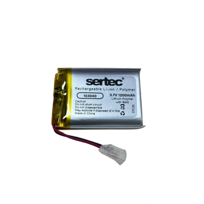 Sertec - Polimer Pil - 103040- 3.7 volt 1200 mAh - Devreli