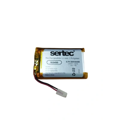 Sertec - Polimer Pil - 103450 - 3.7 volt 2000 mAh - Devreli