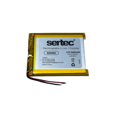 Sertec - Polimer Pil - 505060- 3.7 volt 2000 mAh - Devreli