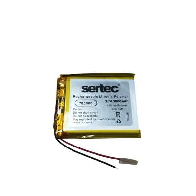 Sertec - Polimer Pil - 785060 - 3.7 volt 4000 mAh - Devreli