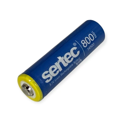 Sertec - Şarjlı Pil - Lityum İyon - 3.7v 800mAh - 14500 Boy - Başlı