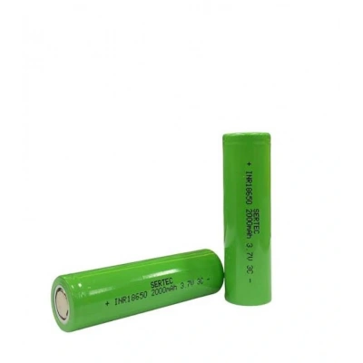 Sertec - Şarjlı Pil - Lityum İyon - 3.7v 2000mAh - 18650 Boy - 3c - Başsız