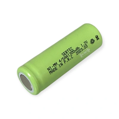 Sertec - Şarjlı Pil - NiMH - 1.2 Volt 1300 mAh - 4/5AA Boy - Başsız