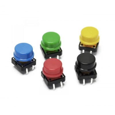 Tact Switch Buton Şapkalı 12x12 7.3mm Renkli