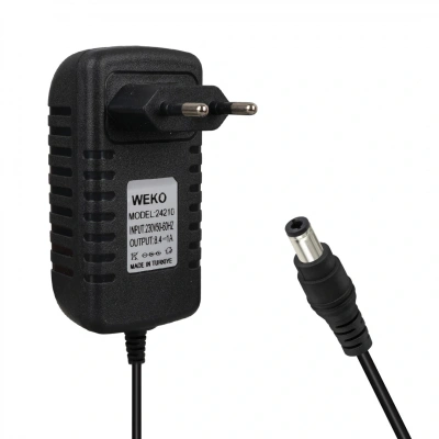 Weko - Lityum İyon Şarj Aleti - 2s - 8.4 Volt 1 Amper - DC 2.5 mm Soket