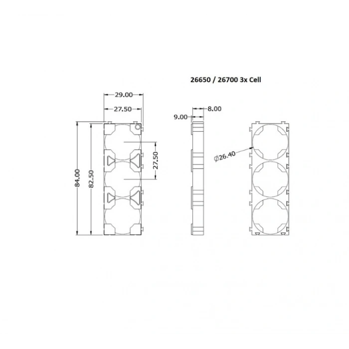 26650 Pil Tutucu 3lü