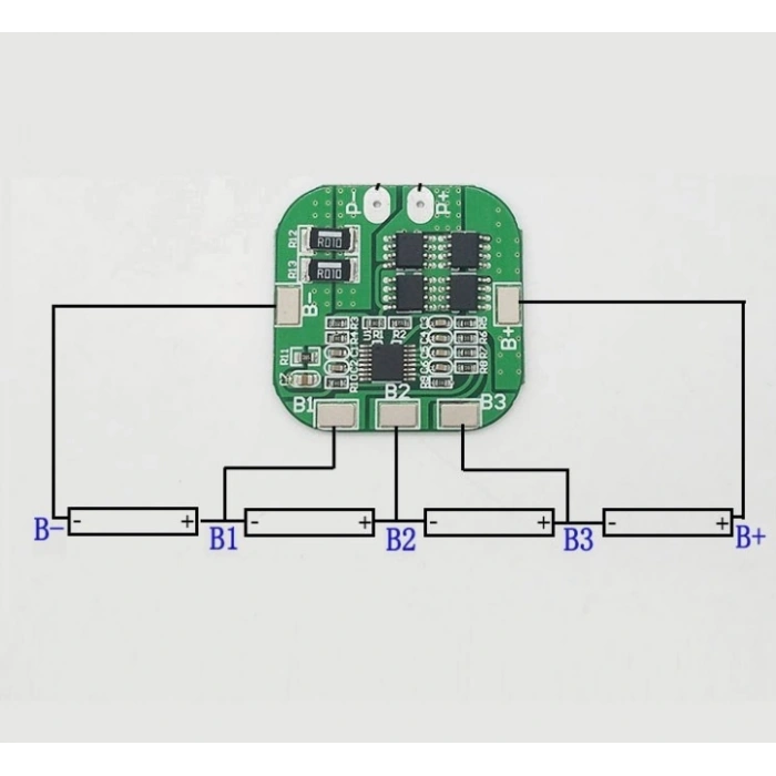4S 20A Lityum iyon Balanssız Kare BMS HX-4S-D20
