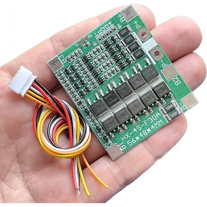 4S 30A Li-ion BMS Balanslı - Yeşil Pcb