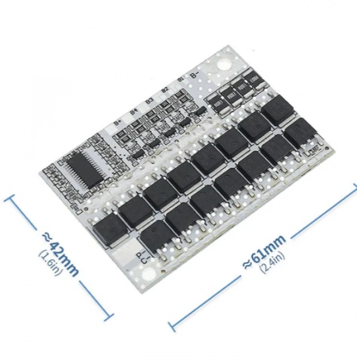 5S 100A LiFePO4 Balanslı BMS - Beyaz PCB