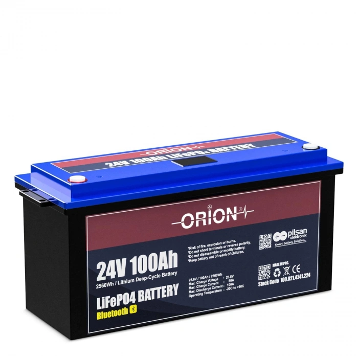 Orion 24 Volt 100 Ah Lifepo4 Akü - Smart - Ekranlı