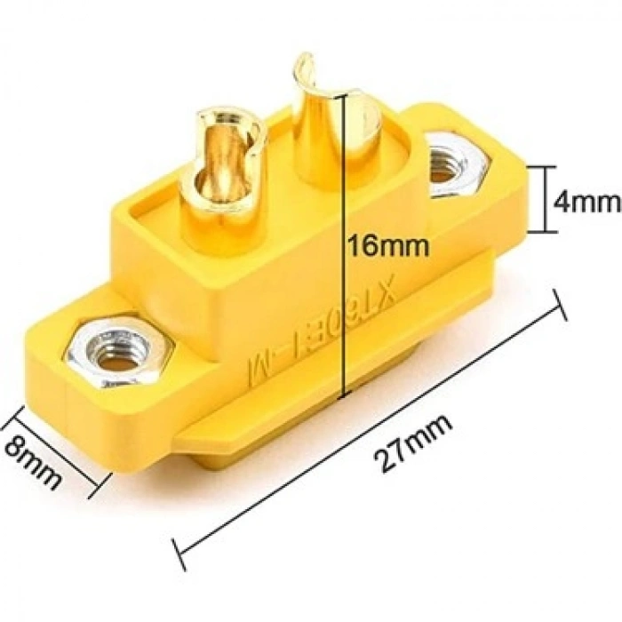 Amass - XT60 Konnektör - Erkek - Panel Tipi