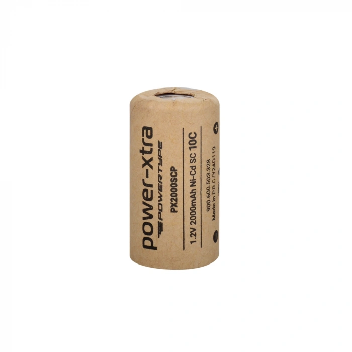 Power-Xtra - Şarjlı Pil - NiCD - 1.2 Volt 2000 mAh - SC Boy - 10c - Başsız