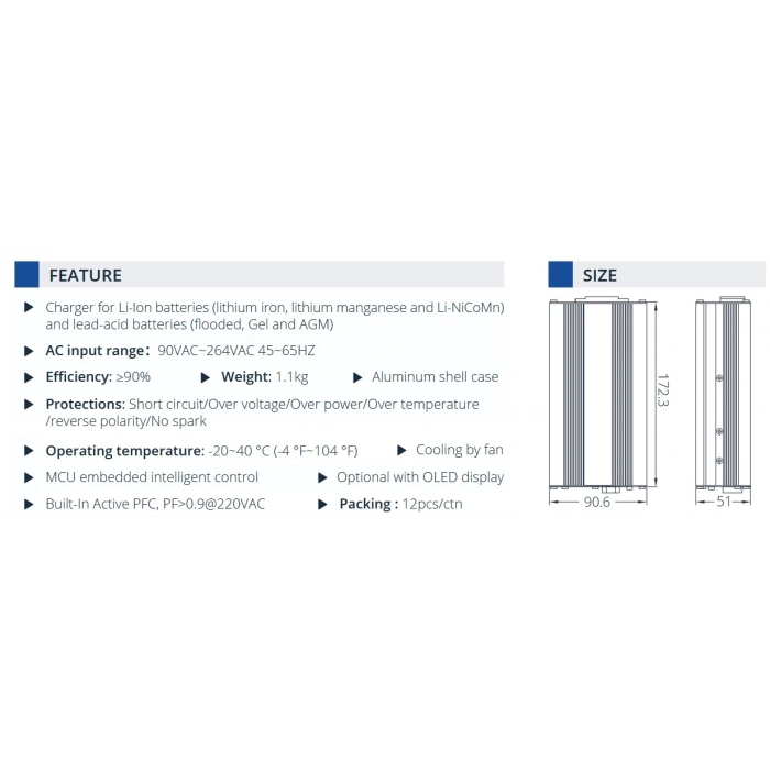 XieTong - Şarj Cihazı - VRLA - 48V 4A - Ekranlı - Metal Kasa - C13 Soket