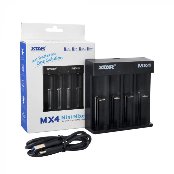 Xtar MiniMixer MX4 - Taşınabilir Li-ion/Ni-Mh/LiFePO4 Pil Şarj Cihazı - 4lü