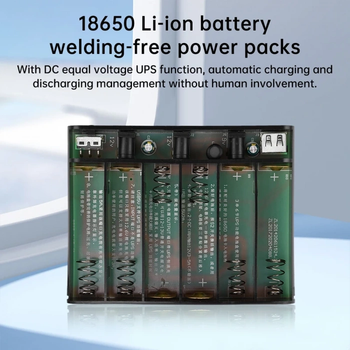 18650 Pil Yuvalı Modem Ups - 12v 9v ve USB 5V Çıkışlı