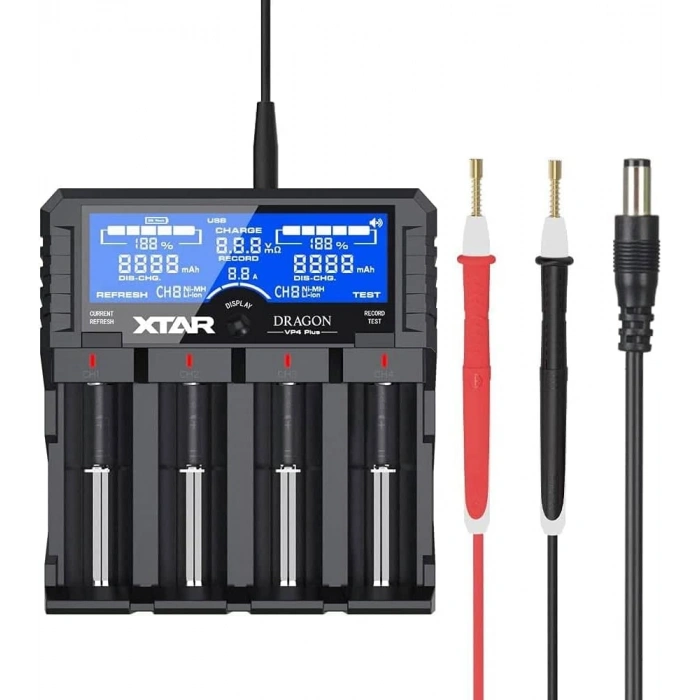 XTAR Dragon VP4L Plus - Profesyonel Akıllı Pil Şarj ve Analiz Cihazı - 4 Yuvalı