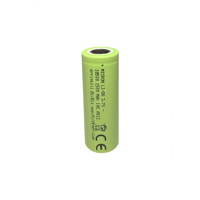 Micron - 18500 Boy - 3.7 Volt 1500 mAh 10C Li-ion Şarjlı Pil