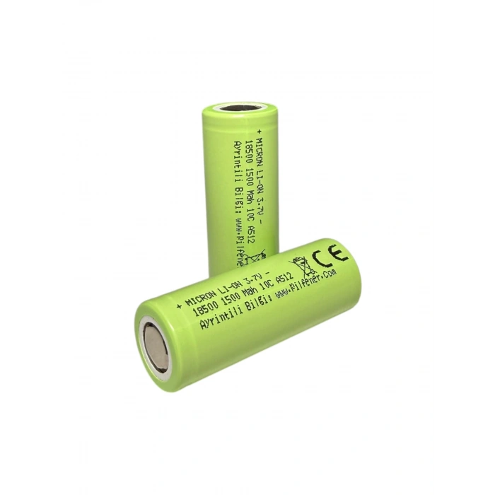 Micron - 18500 Boy - 3.7 Volt 1500 mAh 10C Li-ion Şarjlı Pil