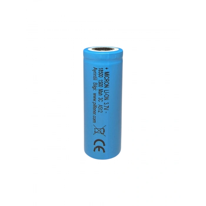 Micron - 18500 Boy - 3.7 Volt 1500 mAh 3C Li-ion Şarjlı Pil