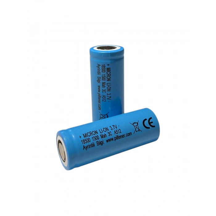 Micron - 18500 Boy - 3.7 Volt 1500 mAh 3C Li-ion Şarjlı Pil