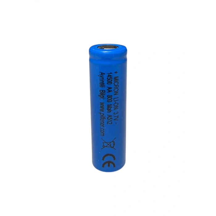 Micron - 14500 Boy - 3.7 Volt 800 mAh Li-ion Şarjlı Pil