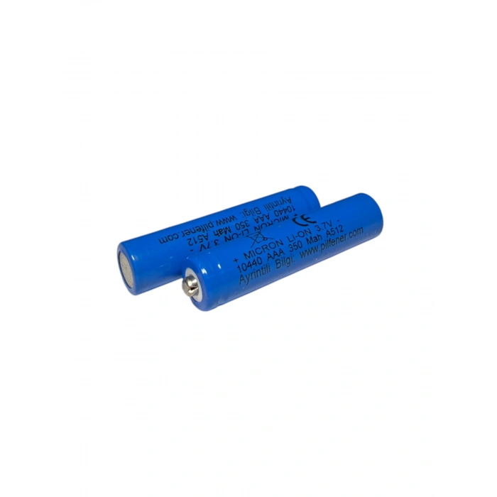 Micron - Şarjlı Pil - Lityum İyon - 3.7v 320 mAh - 10440 Boy - Başlı