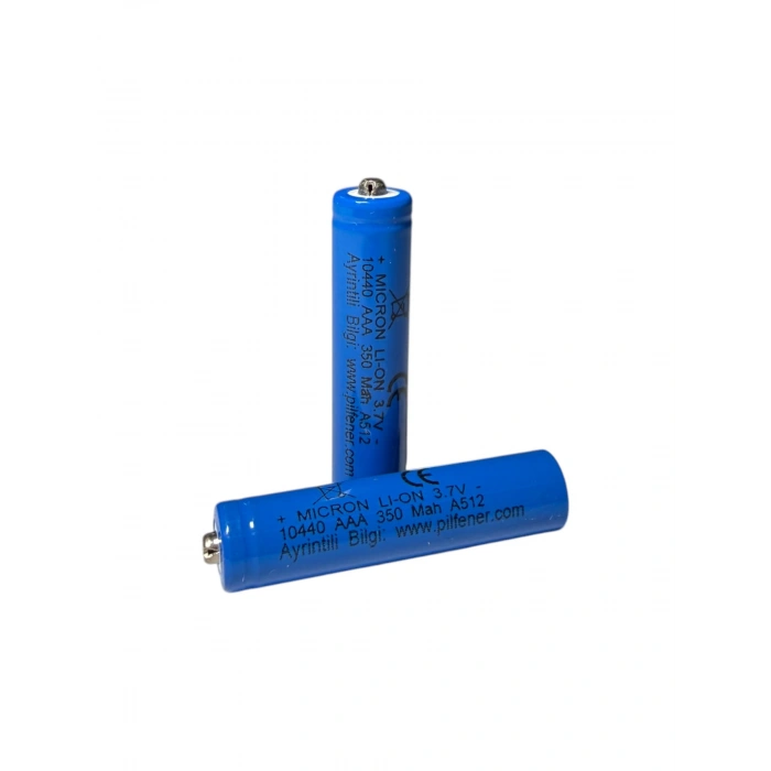 Micron - Şarjlı Pil - Lityum İyon - 3.7v 320 mAh - 10440 Boy - Başlı