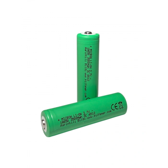 Micron - 18650 Boy - 3.7 Volt 3500 mAh 3C Li-ion Şarjlı Pil -Başlı