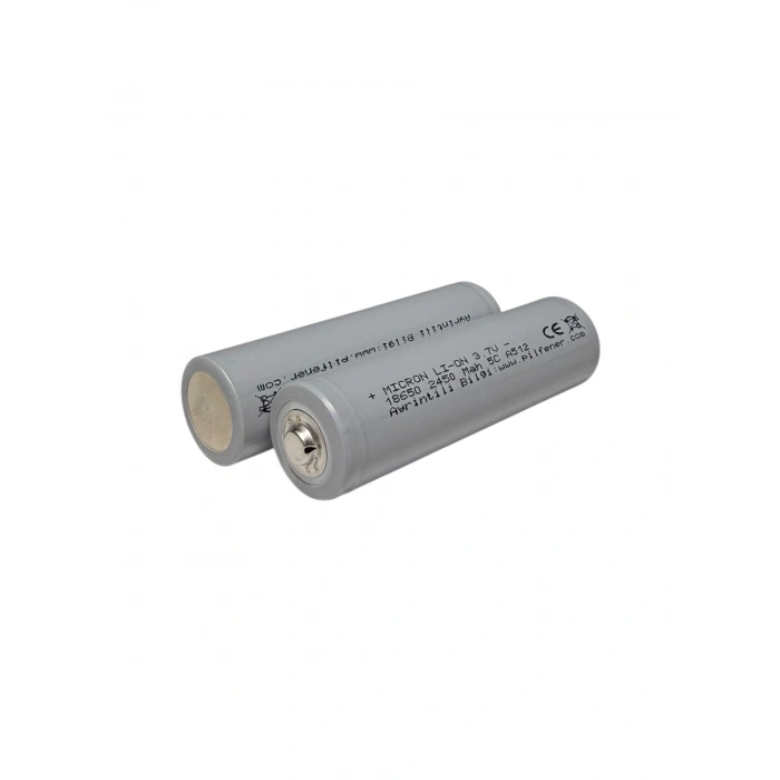 Micron - 18650 Boy - 3.7 Volt 2450 mAh 5C Li-ion Şarjlı Pil - Başlı