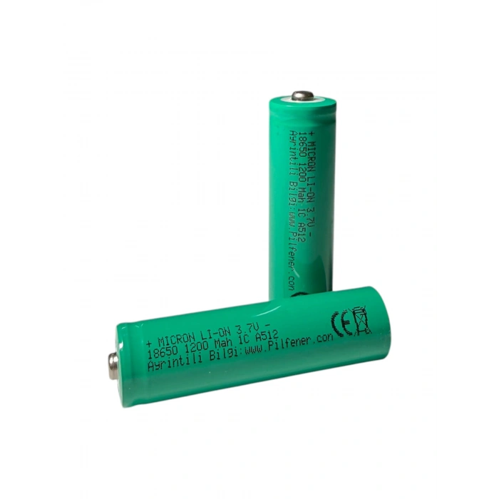 Micron - 18650 Boy - 3.7 Volt 1200 mAh 1C Li-ion Şarjlı Pil - Başlı