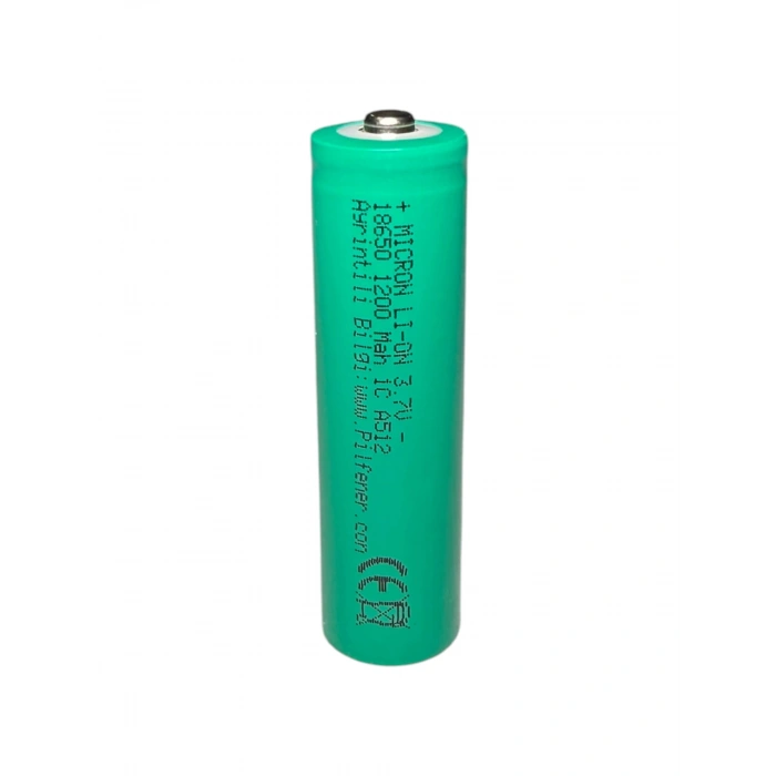 Micron - 18650 Boy - 3.7 Volt 1200 mAh 1C Li-ion Şarjlı Pil - Başlı