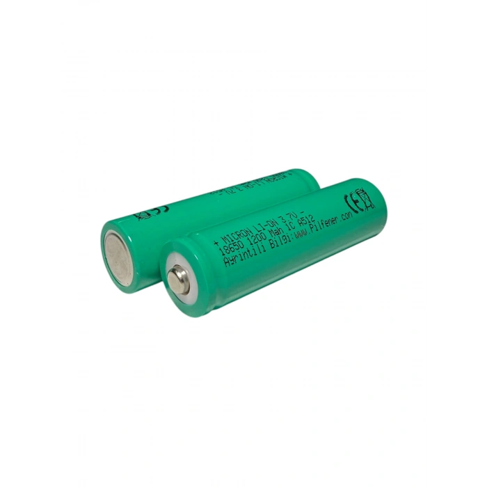 Micron - 18650 Boy - 3.7 Volt 1200 mAh 1C Li-ion Şarjlı Pil - Başlı