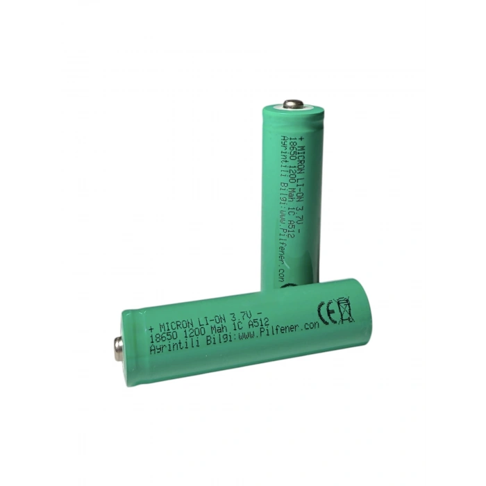 Micron - 18650 Boy - 3.7 Volt 1200 mAh 1C Li-ion Şarjlı Pil - Başlı