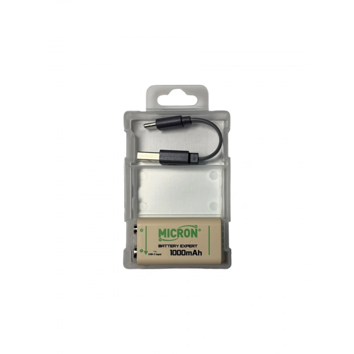 Micron 9 Volt Şarjlı Pil Type-C Girişli