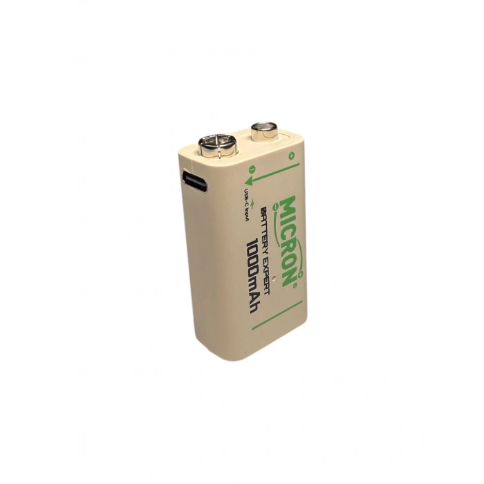 Micron 9 Volt Şarjlı Pil Type-C Girişli