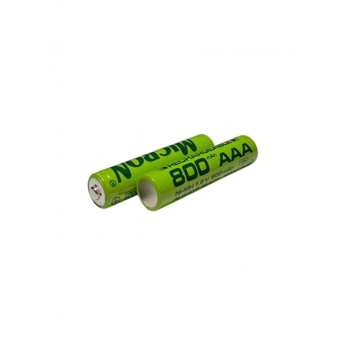 Micron - AAA Boy 1.2 Volt 800 mAh Ni-Mh Şarjlı Pil - Başlı -2li Blister