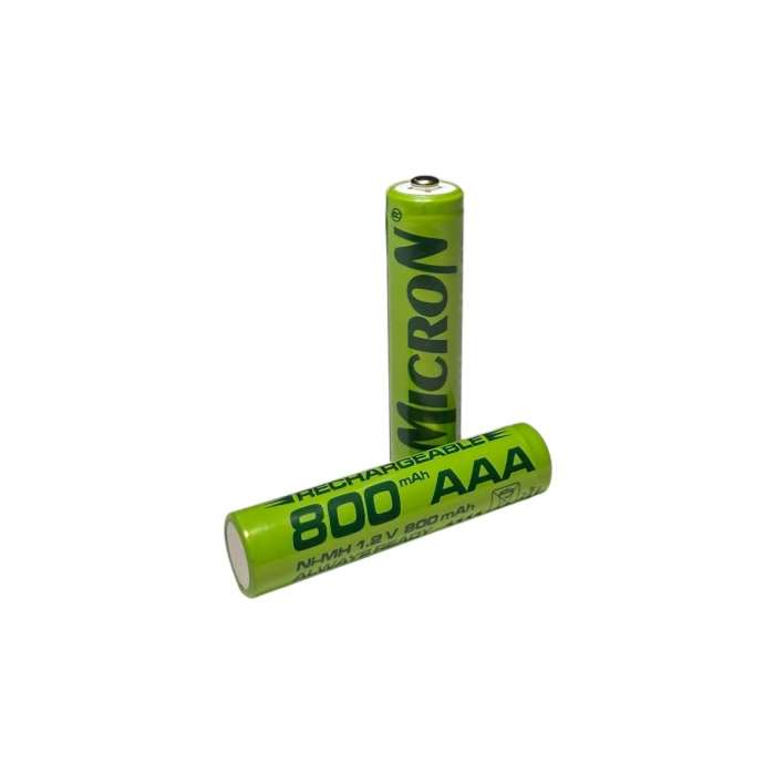 Micron - AAA Boy 1.2 Volt 800 mAh Ni-Mh Şarjlı Pil - Başlı -2li Blister