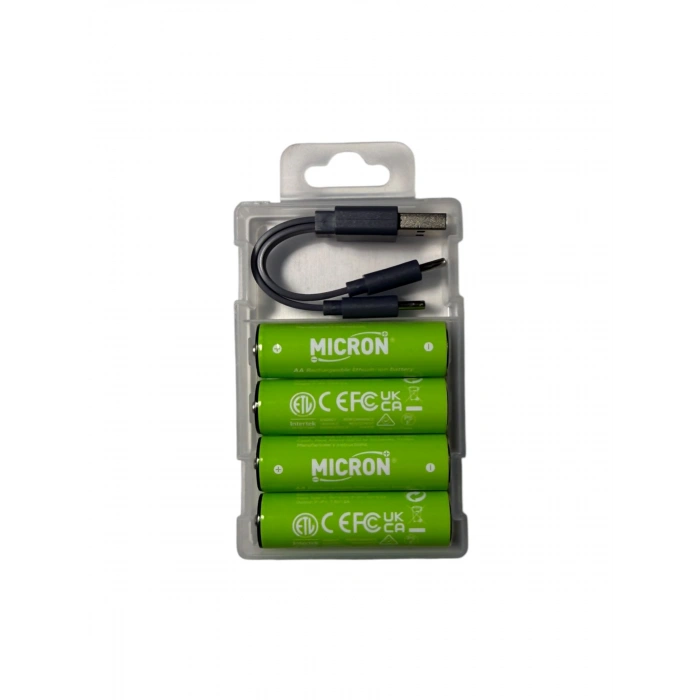Micron - AA Boy 1.5V 600 mAh Type-C Şarjlı Pil - 4lü Paket