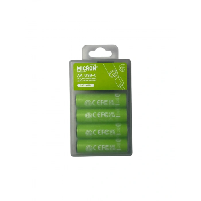 Micron - AA Boy 1.5V 600 mAh Type-C Şarjlı Pil - 4lü Paket