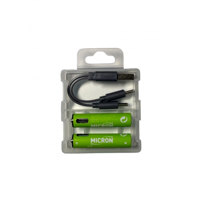 Micron - AAA Boy 1.5V 180 mAh Type-C Şarjlı Pil - 2li Paket